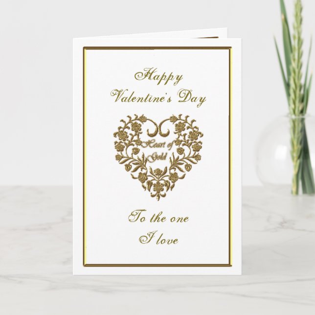 Cartes Pour Fêtes Annuelles Gold Parties scintillant Flourish Valentine Greeti (Devant)