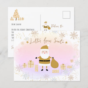 Cartes Pour Fêtes Annuelles Gold Père Noël Nice Liste, Lettre du Père Noël