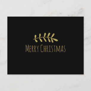 Cartes Pour Fêtes Annuelles Gold Rustic Leaf Elegant Simple Black Modern