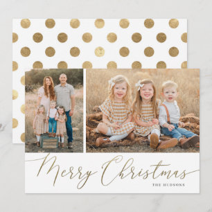 Cartes Pour Fêtes Annuelles Gold Script Joyeux Noël Elegant 2 Photo