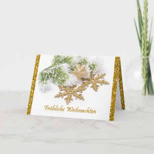 Cartes Pour Fêtes Annuelles Gold Snowflakes