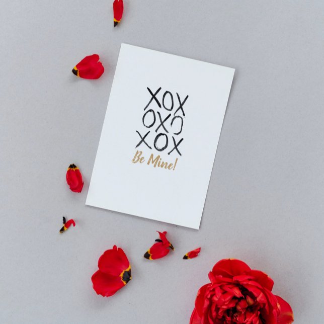 Cartes Pour Fêtes Annuelles Gold Sois À Moi ! Bisses XOXO Valentine (For the one you  love on Valentine's Day)