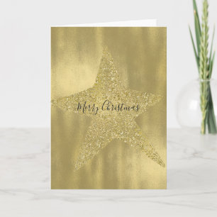 Cartes Pour Fêtes Annuelles Gold Sparkly Star