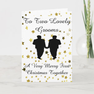 Cartes Pour Fêtes Annuelles Gold Star Groom Silhouette Gay 1er Noël