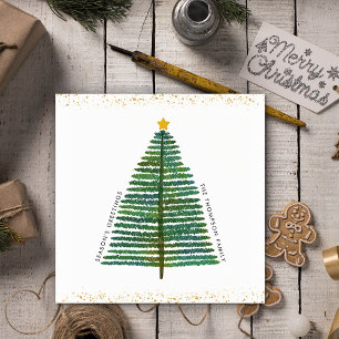 Cartes Pour Fêtes Annuelles Gold Stars Scandi Scandinave Arbre de Noël