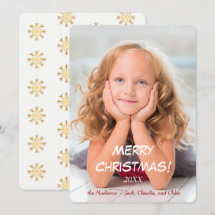 Cartes Pour Fêtes Annuelles Gold Stars White Modern Christmas