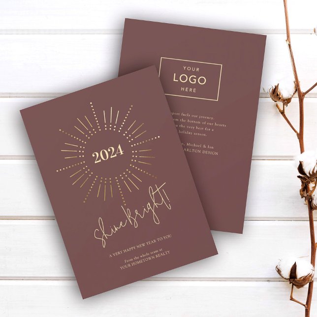 Cartes Pour Fêtes Annuelles Gold Sunburst New Years Business (Créateur téléchargé)