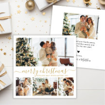Gold White 4 Photo Collage Noël