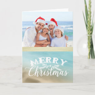 Cartes Pour Fêtes Annuelles Golden Beaches Tropical Photo Christmas Card