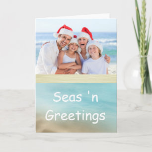 Cartes Pour Fêtes Annuelles Golden Beaches Tropical Photo Christmas Card