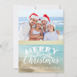 Cartes Pour Fêtes Annuelles Golden Beaches Tropical Photo Christmas Card