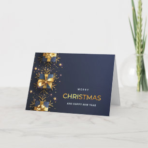 Cartes Pour Fêtes Annuelles Golden Blue Christmas Ornament Salutation d'entrep