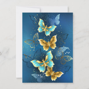 Cartes Pour Fêtes Annuelles Golden butterflies
