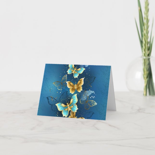 Cartes Pour Fêtes Annuelles Golden butterflies (Devant)