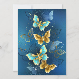 Cartes Pour Fêtes Annuelles Golden butterflies