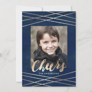 Cartes Pour Fêtes Annuelles Golden Cheer Holiday Photo Card