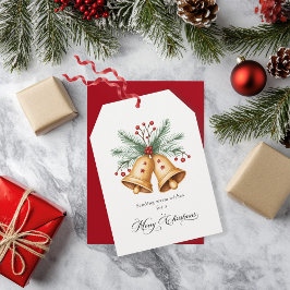 Cartes Pour Fêtes Annuelles Golden Christmas Bells Elégant Ivoire Personnalisé