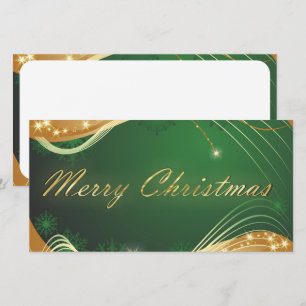 Cartes Pour Fêtes Annuelles Golden Christmas motive with green background