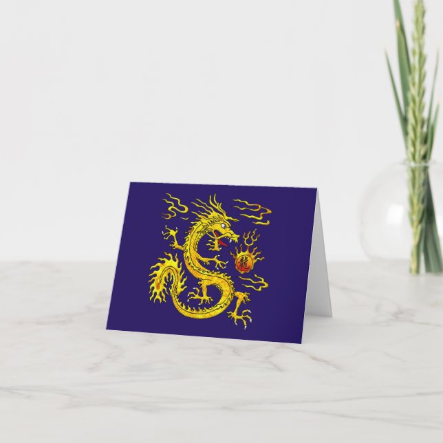 Cartes Pour Fêtes Annuelles Golden Dragon (Devant)
