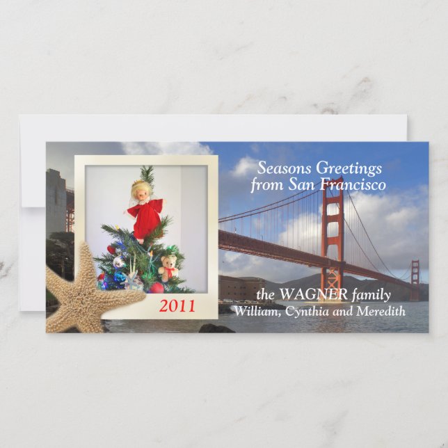 Cartes Pour Fêtes Annuelles Golden Gate Bridge Salutations (Devant)