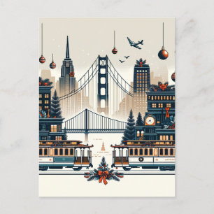 Cartes Pour Fêtes Annuelles Golden Gate Holiday Magie San Francisco Noël