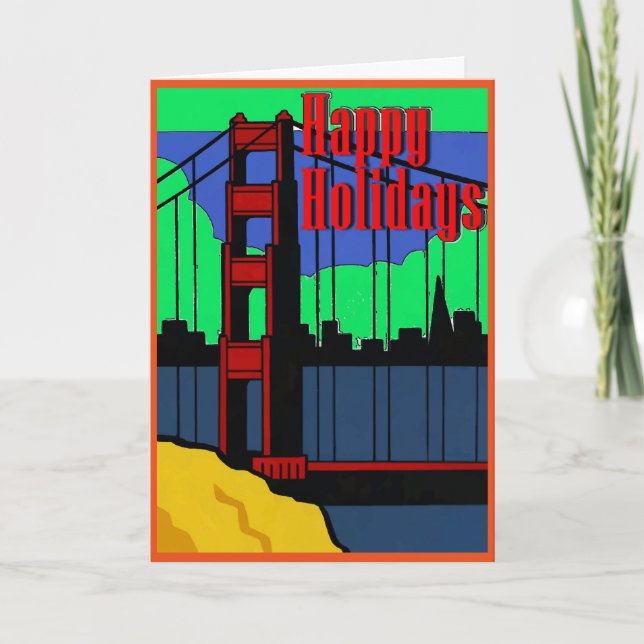 Cartes Pour Fêtes Annuelles Golden Gate San Fransisco (Devant)