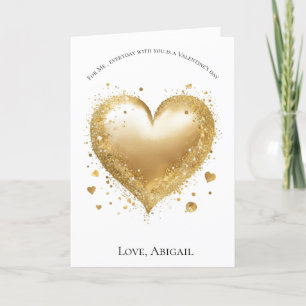 Cartes Pour Fêtes Annuelles Golden Heart Valentine's day card pour elle