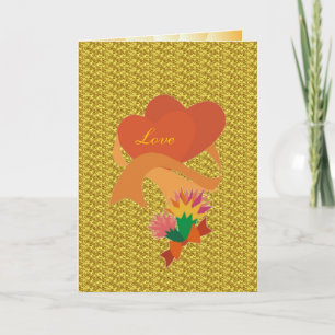Cartes Pour Fêtes Annuelles Golden Love Valentine's Card