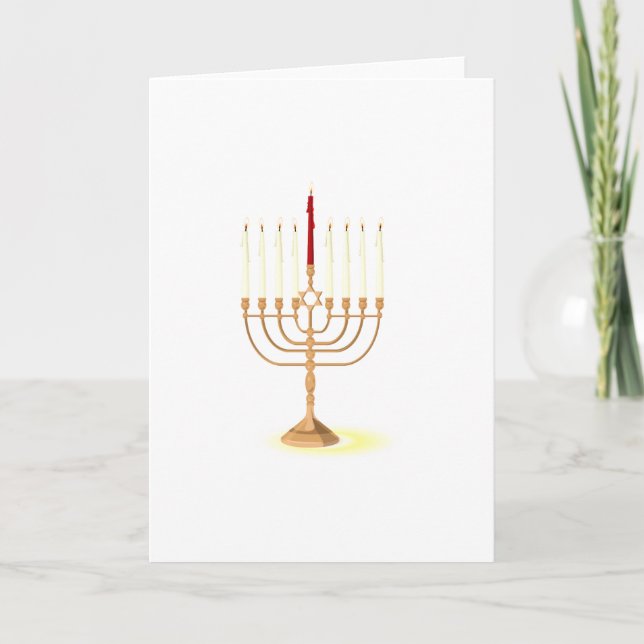 Cartes Pour Fêtes Annuelles Golden Menorah (Devant)
