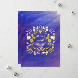 Cartes Pour Fêtes Annuelles GOLDEN MERRY ET BRIGHT personnalisé