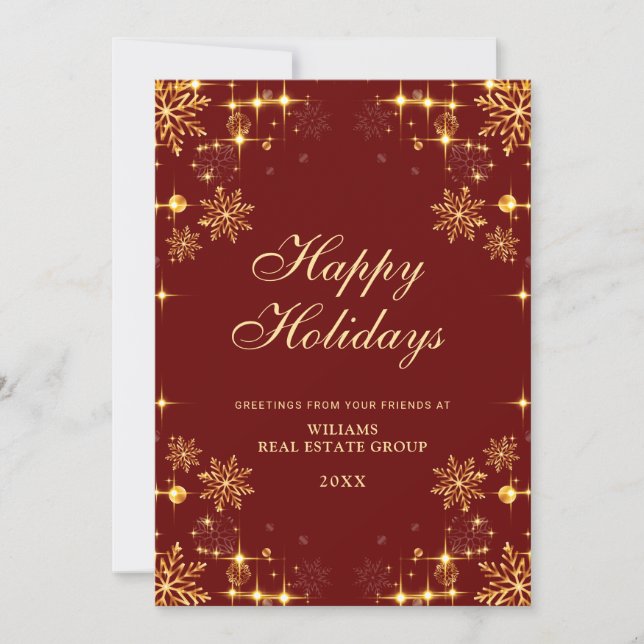 Cartes Pour Fêtes Annuelles Golden Red Christmas Ornament Salutation d'entrepr (Devant)