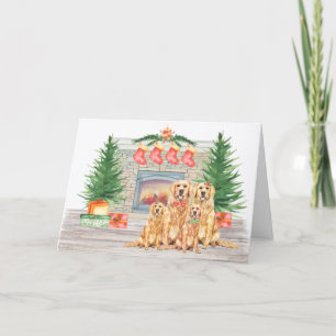 Cartes Pour Fêtes Annuelles Golden Retriever Amoureux des chiens Joyeux Noël