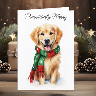 Cartes Pour Fêtes Annuelles Golden Retriever Amoureux des chiens personnalisé 
