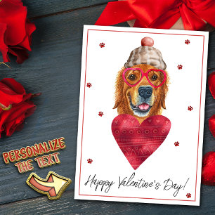 Cartes Pour Fêtes Annuelles Golden Retriever Amoureux des chiens Valentine Cad