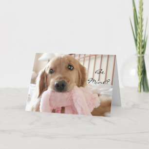 Cartes Pour Fêtes Annuelles Golden Retriever Be Mine Saint Valentin