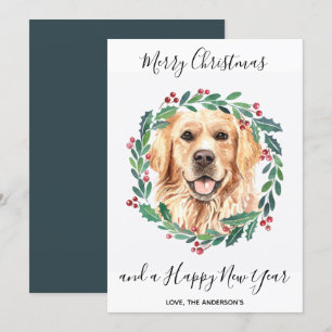 Cartes Pour Fêtes Annuelles Golden Retriever Chien Élégant Joyeux Noël