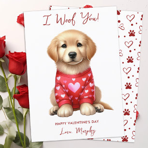 Cartes Pour Fêtes Annuelles Golden Retriever Chien Valentines personnalisées J