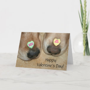 Cartes Pour Fêtes Annuelles Golden Retriever Coeurs de conversation Valentine'