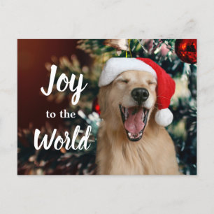 Cartes Pour Fêtes Annuelles Golden Retriever Dog Joy au monde Noël