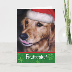 Cartes Pour Fêtes Annuelles Golden Retriever - Fruitcake de Noël amusant