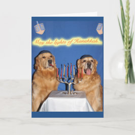 Cartes Pour Fêtes Annuelles Golden Retriever Hanoukka Menorah Lighting