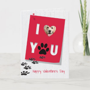 Cartes Pour Fêtes Annuelles Golden Retriever I Love You Valentine Holiday Card