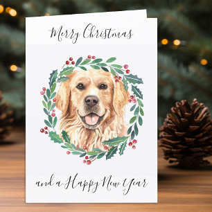 Cartes Pour Fêtes Annuelles Golden Retriever Joyeux Noël Chien tendance