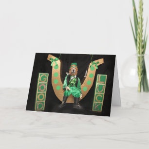Cartes Pour Fêtes Annuelles Golden Retriever Leprechaun St Patrick’s Day Swing