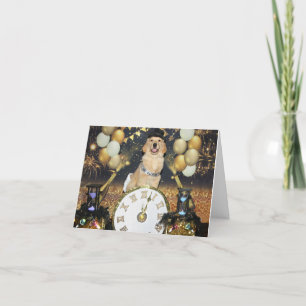 Cartes Pour Fêtes Annuelles Golden Retriever Nouvel An Nouvel An Réveillon de 