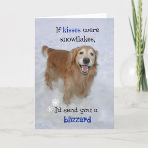 Cartes Pour Fêtes Annuelles Golden Retriever Snowflake Kisses Saint Valentin