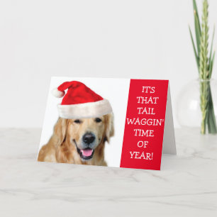 Cartes Pour Fêtes Annuelles Golden Retriever Tail Waggin' Christmas