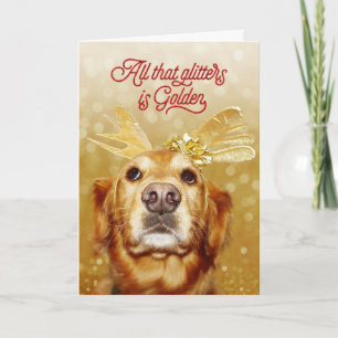 Cartes Pour Fêtes Annuelles Golden Retriever Toute cette Parties scintillant e
