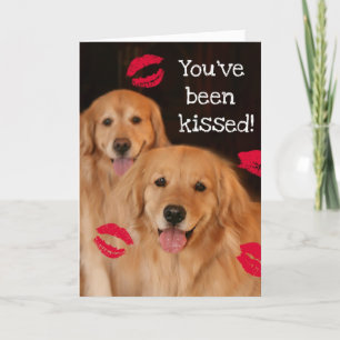 Cartes Pour Fêtes Annuelles Golden Retriever Valentine's Day Kisses