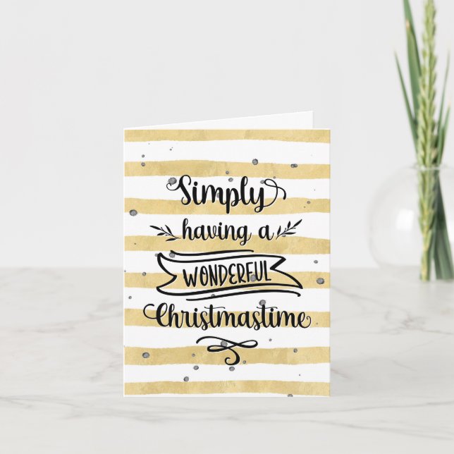 Cartes Pour Fêtes Annuelles Golden Tout simplement avoir un merveilleux Noël (Devant)